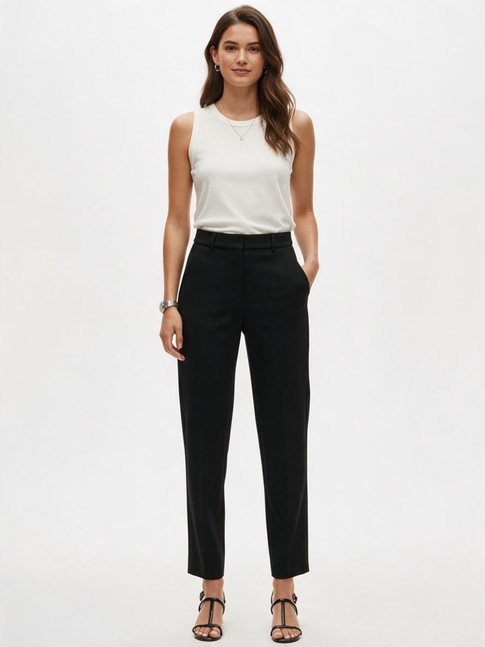 J. Crew Pants Kate Straight Leg Black Tailored Dress Pants 4 Linen Blend Career